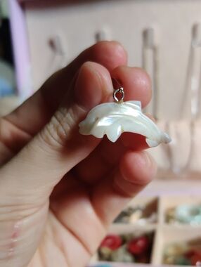 White Mother-of-Pearl Dolphin Pendant/Charm